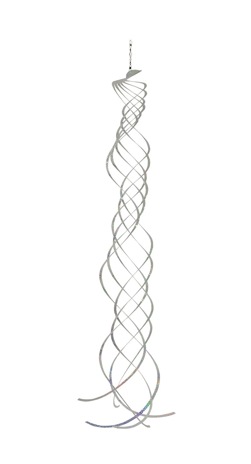 In the Breeze Mylar Spinner Silver Turbulance â€” 36" Long - Image 1